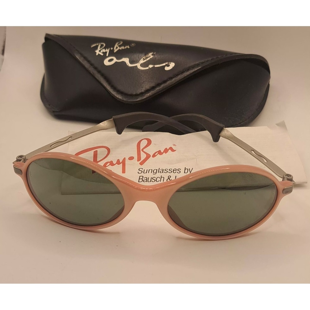 Vintage Pink Ray-Ban Orbs Sunglasses 80's Oval Bausch & Lomb Flash Mirror Lenses - Picture 16 of 16